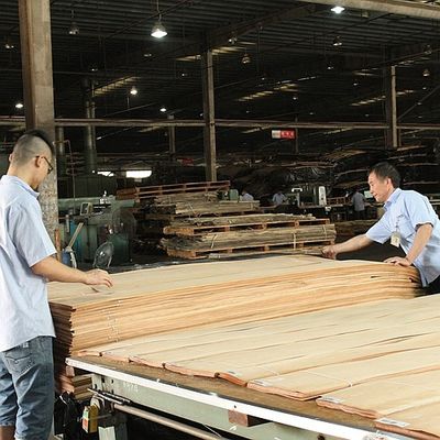 Βαθμός 0.5mm Αντιαεροπορικού Πυροβολικού σιταριού περικοπών κορωνών κόκκινος καπλαμάς δρύινου ξύλου για το πρόσωπο και την πόρτα επίπλων