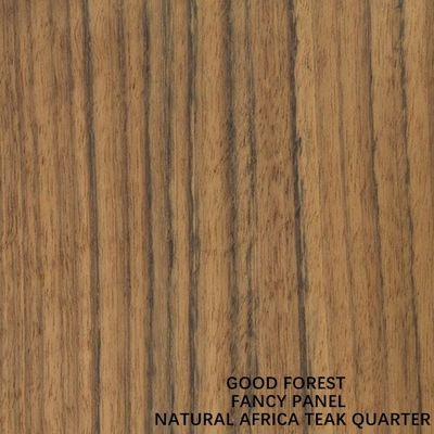 Faced Natural African Teak Quarter Ξύλο Καπλαμά Φανταχτερό κόντρα πλακέ 2440/2745mm Μήκος για εσωτερικές πόρτες