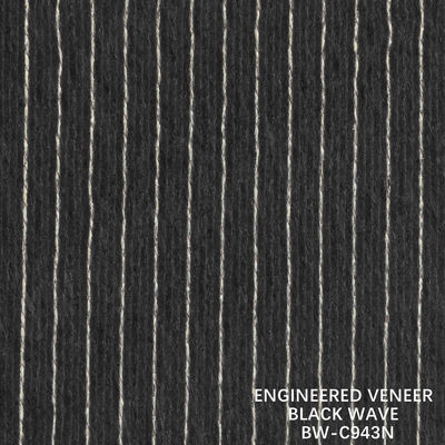 2500-3100mm Wood Veneer Black Ripple 943N Μαύρο και λευκό για τοίχο