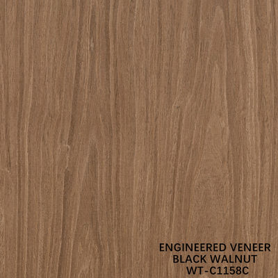 Ανασυσταθέν ξύλινο φινίρισμα Walnut Flat Cut Crown Grain 0.15-0.6mm Καφέ για την πόρτα