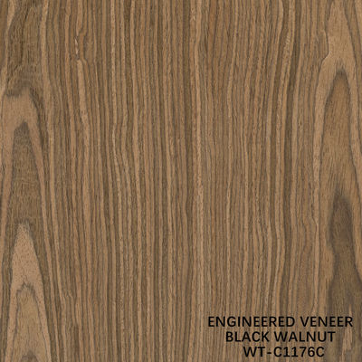 Ανασυσταθέν ξύλινο φινίρισμα Walnut Flat Cut Crown Grain 0.15-0.6mm Καφέ για την πόρτα