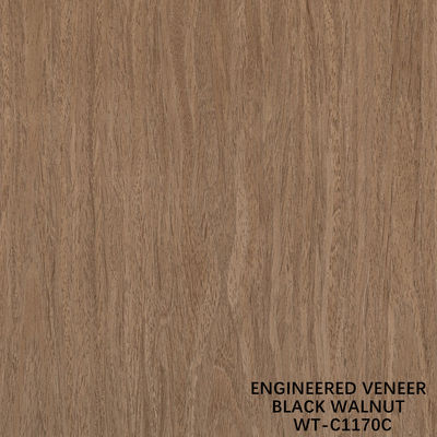 Ανασυσταθέν ξύλινο φινίρισμα Walnut Flat Cut Crown Grain 0.15-0.6mm Καφέ για την πόρτα