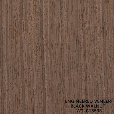 Ανασυσταθέντα αμερικανικά ξύλα Walnut Veneer 0.15-0.60mm Προσαρμοσμένη εξυπηρέτηση Τρίμηνο κόψιμο λεπτή γραμμή για διακόσμηση