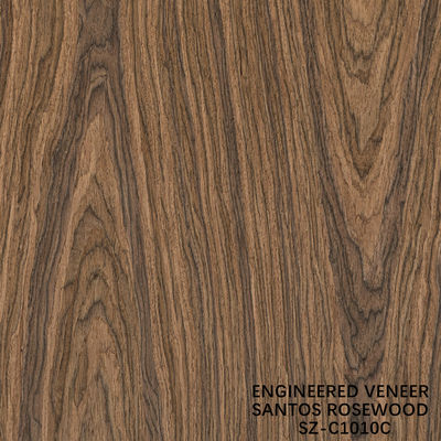 Επικεφαλαιοποιημένο Santos Rosewood Wood Veneer Crown Σκάρτος κόκκους μπορεί να προσαρμοστεί 0.15-1.8mm Για Για το πρόσωπο του ντουλάπι