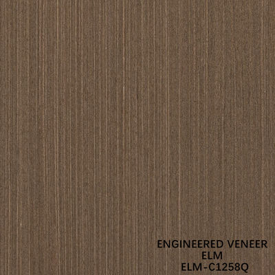 0.5mm Φύλλο Καπλαμά Ξύλου Engineered Elm για Φανταχτερά Πάνελ 2500-3100mm Επιμηκυμένο Quarter Cut Χρώμα Καφέ ELM-580Q/125Q/1278Q