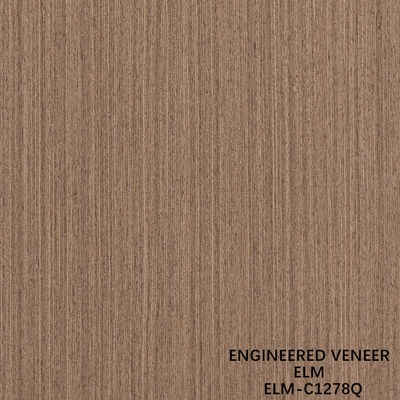 0.5mm Φύλλο Καπλαμά Ξύλου Engineered Elm για Φανταχτερά Πάνελ 2500-3100mm Επιμηκυμένο Quarter Cut Χρώμα Καφέ ELM-580Q/125Q/1278Q