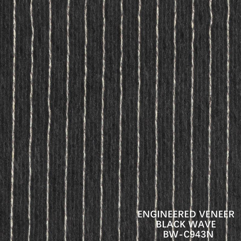 2500-3100mm Wood Veneer Black Ripple 943N Μαύρο και λευκό για τοίχο