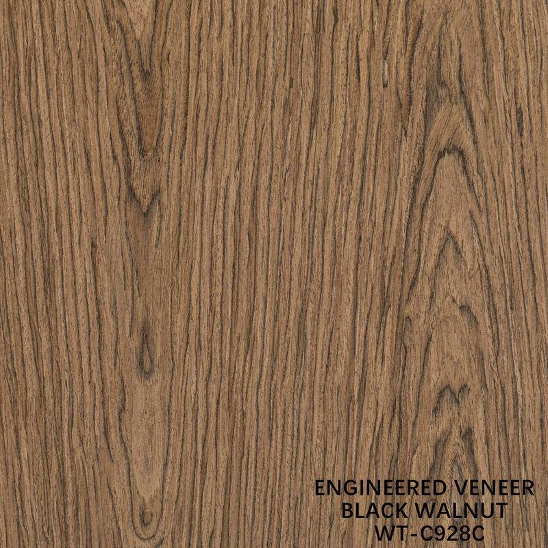 Ανασυσταθέν ξύλινο φινίρισμα Walnut Flat Cut Crown Grain 0.15-0.6mm Καφέ για την πόρτα