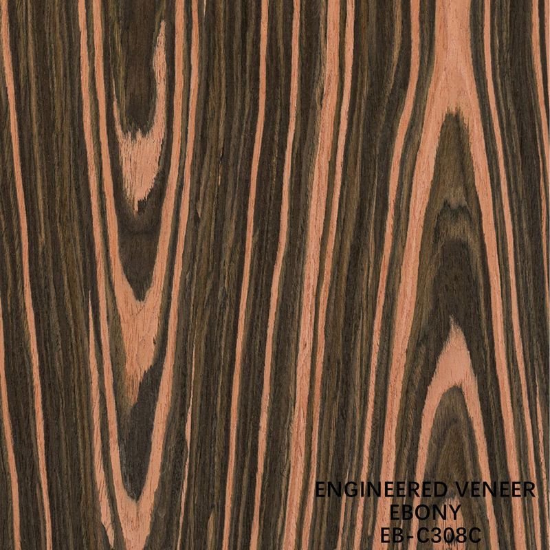 Ανασυσταθείσα μηχανική ξύλινη ελαστική Crown Cut Ebony 0.15-0.60mm πάχος για το εσωτερικό του αυτοκινήτου