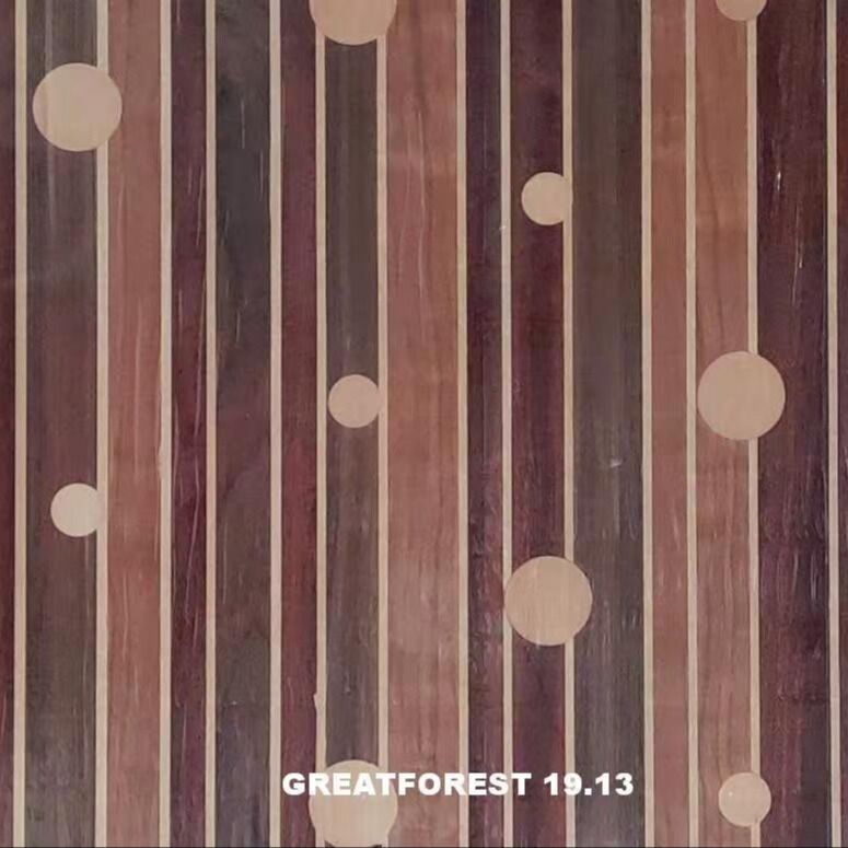 Καλλιτεχνικό ξύλο Parquet Φανέρα Συμμετρικό Κολάζ Γεωμετρικό Τύπο Πλούσιο σε Χρώματα ξύλινη ζωγραφική 0,55mm