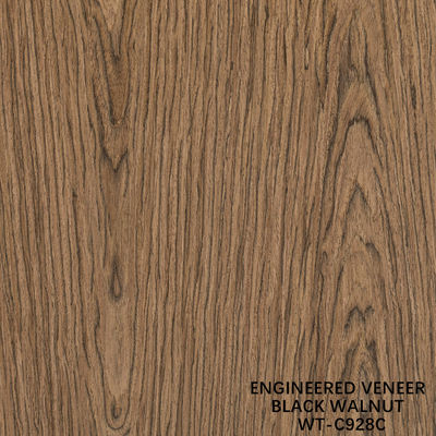 Ανασυσταθέν ξύλινο φινίρισμα Walnut Flat Cut Crown Grain 0.15-0.6mm Καφέ για την πόρτα