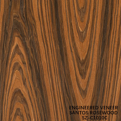 Επικεφαλαιοποιημένο Santos Rosewood Wood Veneer Crown Σκάρτος κόκκους μπορεί να προσαρμοστεί 0.15-1.8mm Για Για το πρόσωπο του ντουλάπι