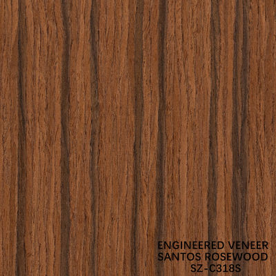 Τεχνουργός Santos Rosewood Wood Veneer Standard Size 2500*640mm Grade A για για εσωτερικά έπιπλα Face China Makes
